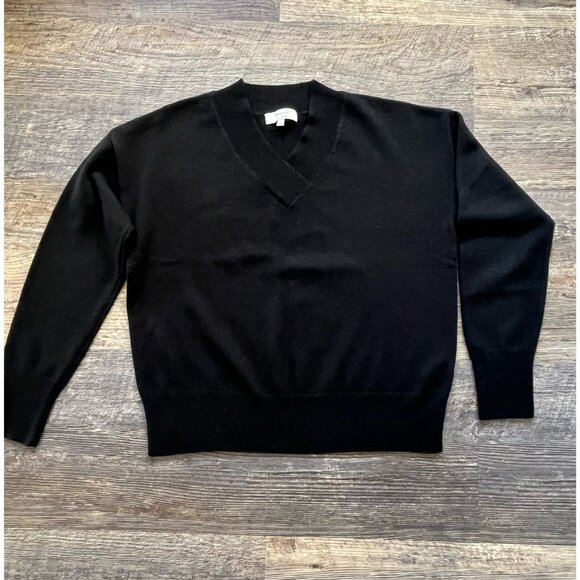NWOT Madewell V-Neck 100% Cashmere Sweater in True Black S - Picture 3 of 5